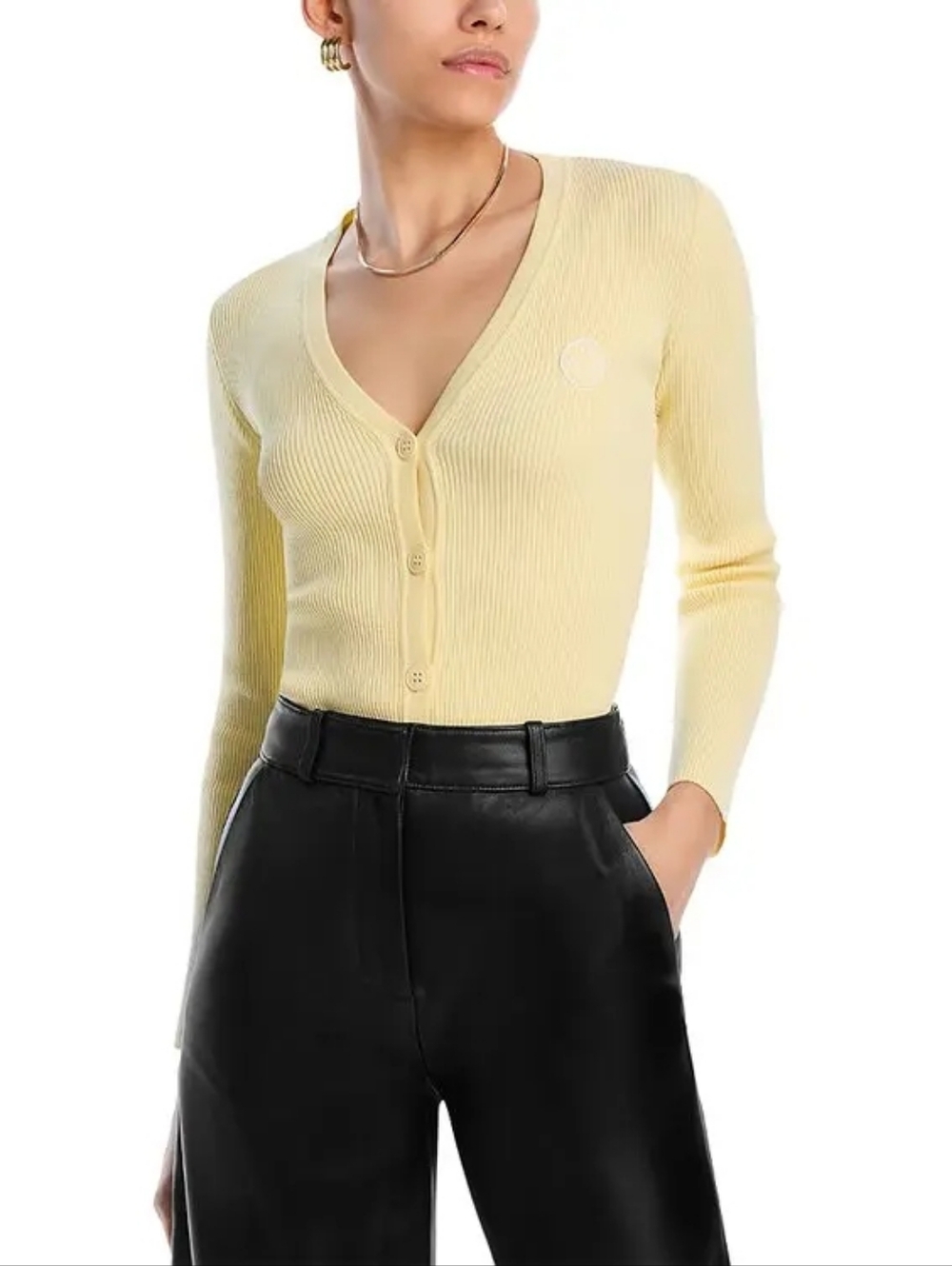 JOSHUA SANDERS Women's Size Medium Yellow Cardigan Smiley Face $318